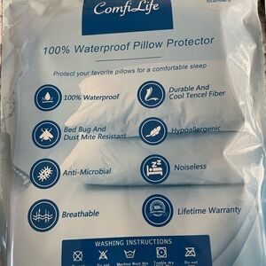 Waterproof Pillow Protector - White